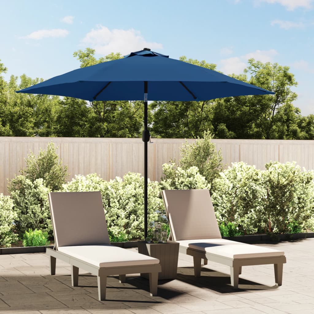vidaXL Parasol ogrodowy na metalowym słupku, 300 cm, lazurowy