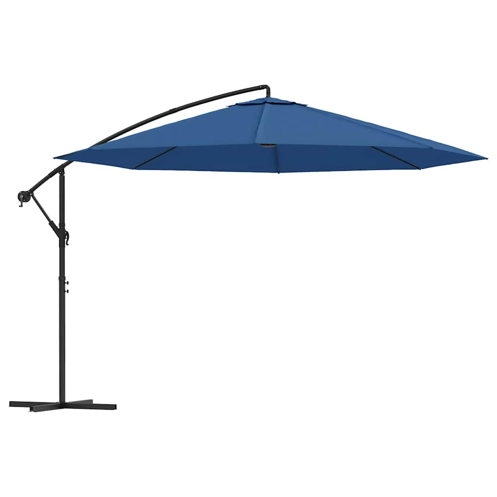 vidaXL Parasol wiszący z aluminiowym słupkiem, 350 cm, niebieski