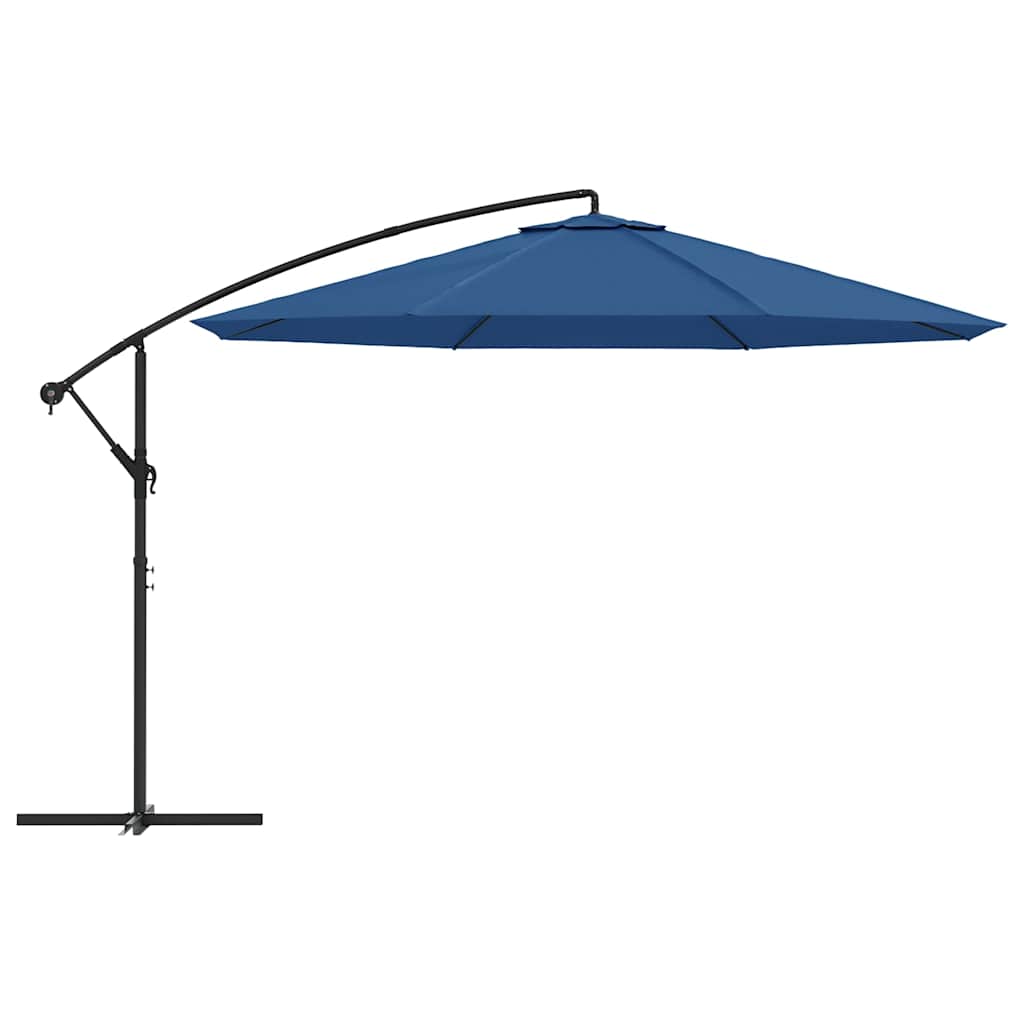 vidaXL Parasol wiszący z aluminiowym słupkiem, 350 cm, niebieski