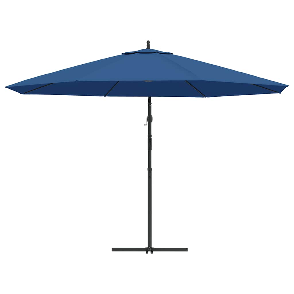 vidaXL Parasol wiszący z aluminiowym słupkiem, 350 cm, niebieski