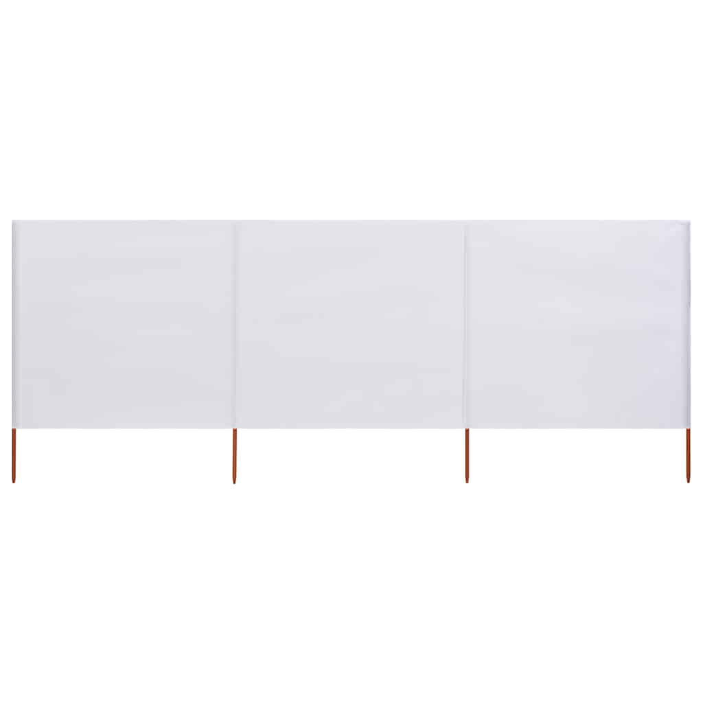 vidaXL Parawan 3-skrzydłowy z tkaniny, 400x80 cm, piaskowy biały