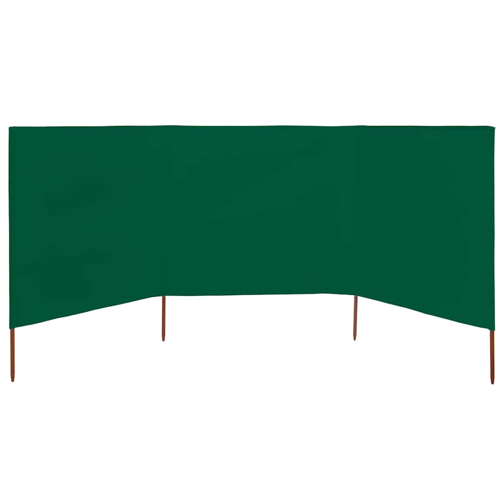 vidaXL Parawan 3-skrzydłowy z tkaniny, 400x80 cm, zielony