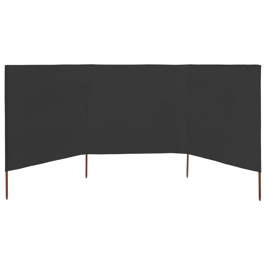 vidaXL Parawan 3-skrzydłowy z tkaniny, 400x80 cm, antracytowy