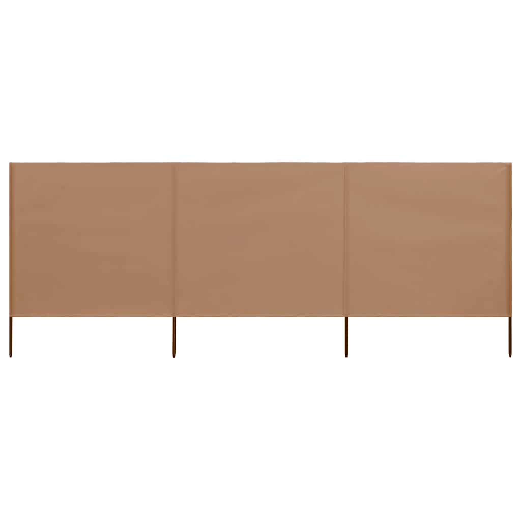 vidaXL Parawan 3-skrzydłowy z tkaniny, 400x80 cm, taupe