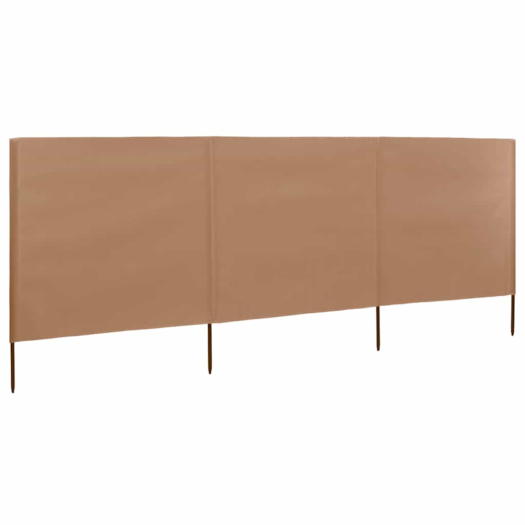 vidaXL Parawan 3-skrzydłowy z tkaniny, 400x80 cm, taupe