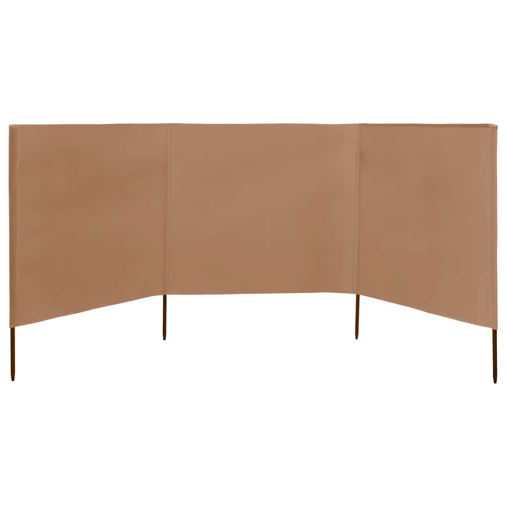 vidaXL Parawan 3-skrzydłowy z tkaniny, 400x80 cm, taupe