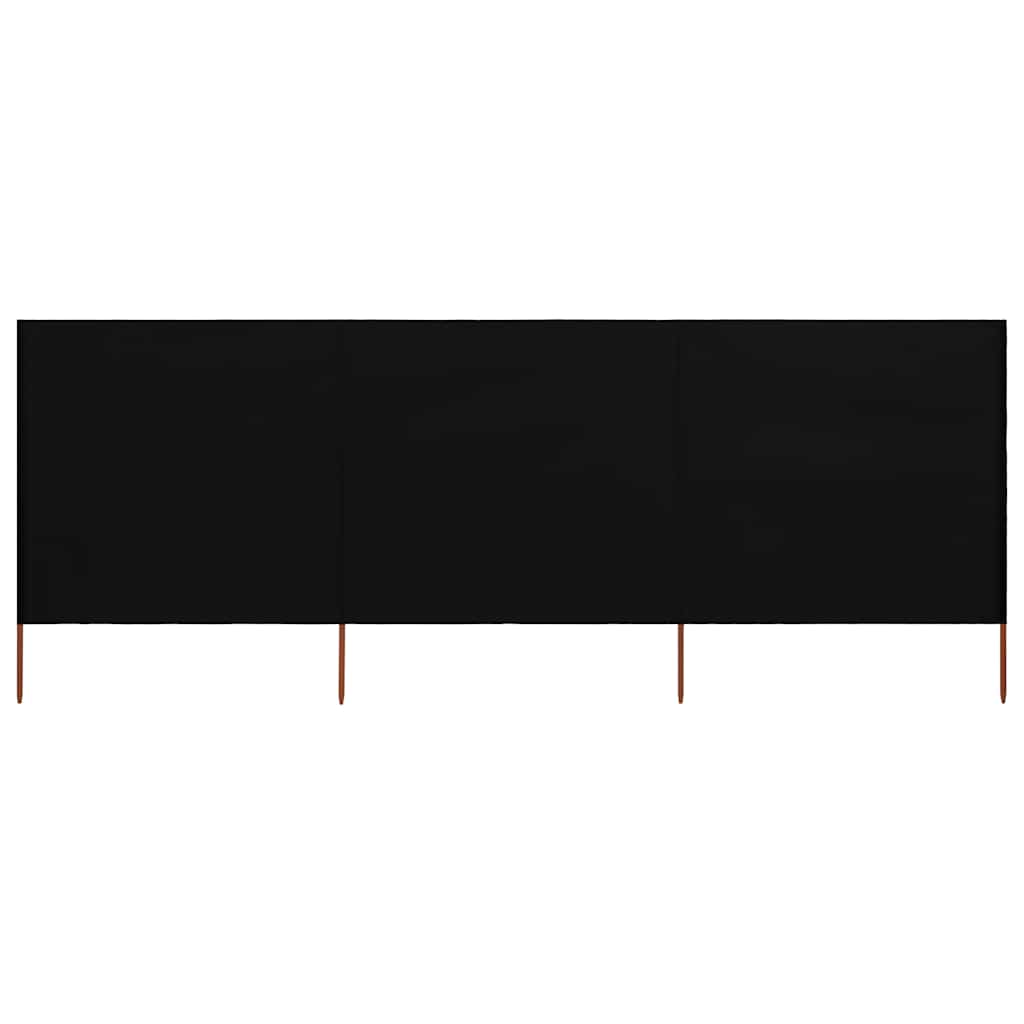 vidaXL Parawan 3-skrzydłowy z tkaniny, 400 x 120 cm, czarny