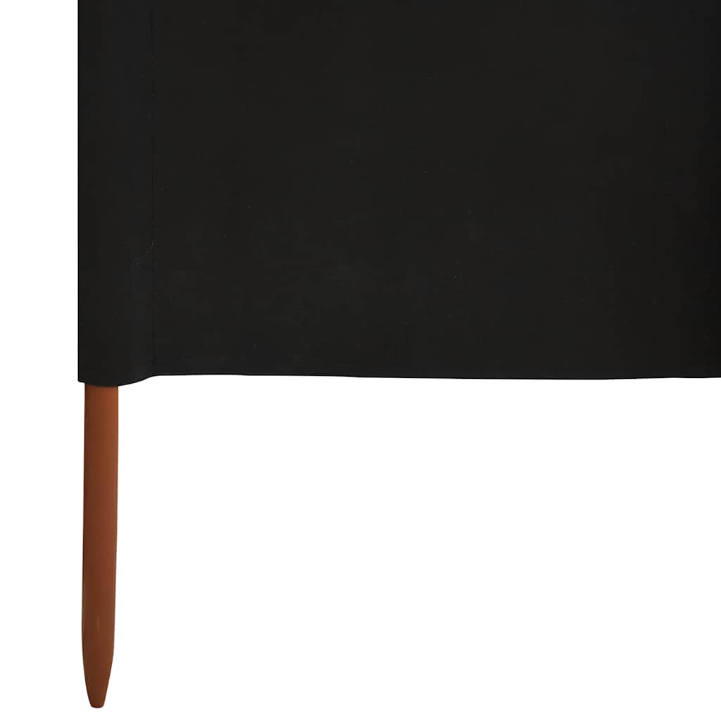 vidaXL Parawan 3-skrzydłowy z tkaniny, 400 x 120 cm, czarny