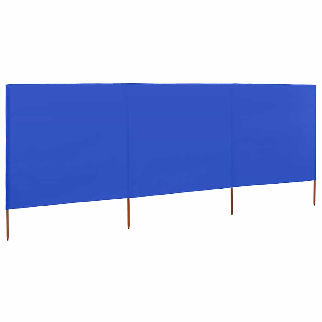vidaXL Parawan 3-skrzydłowy z tkaniny, 400x120 cm, błękit lazur