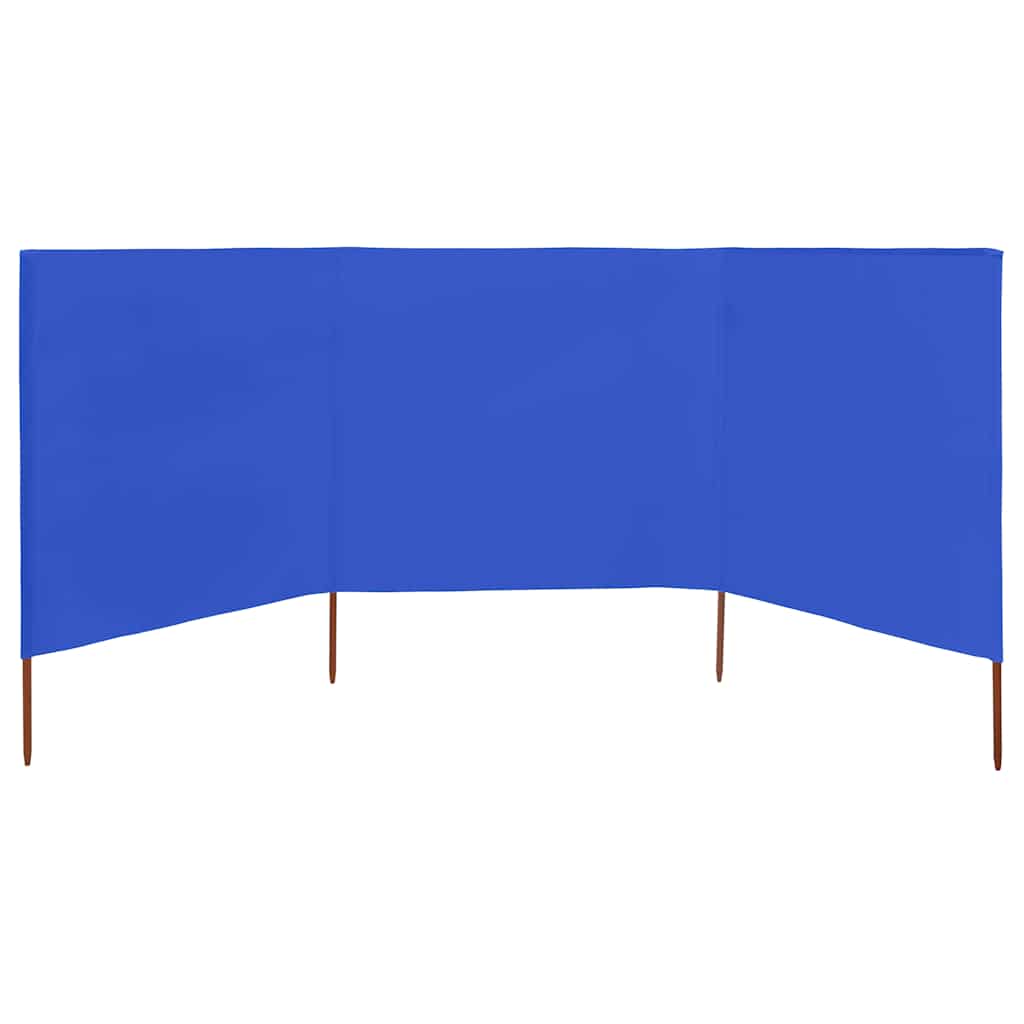 vidaXL Parawan 3-skrzydłowy z tkaniny, 400x120 cm, błękit lazur