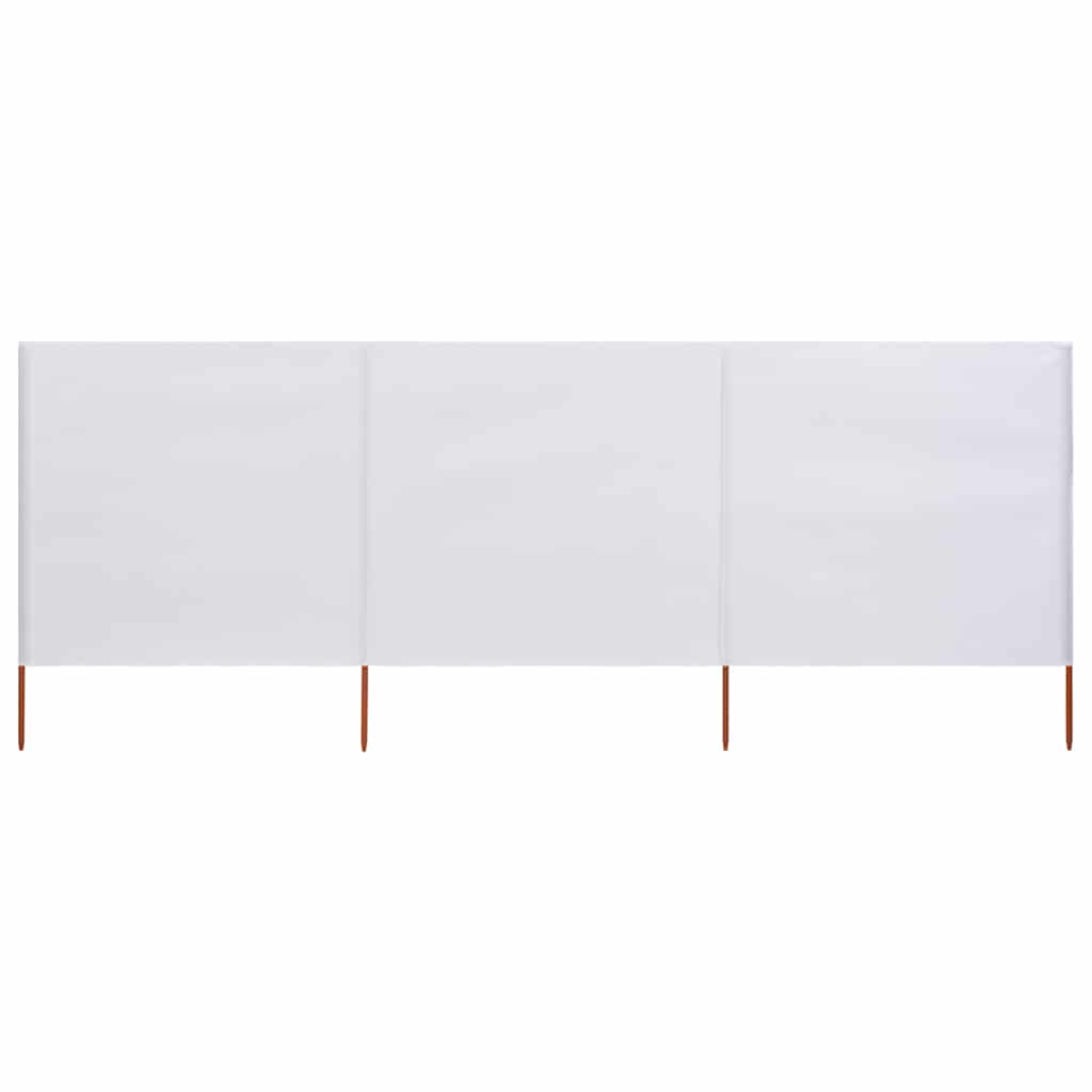 vidaXL Parawan 3-skrzydłowy z tkaniny, 400x160 cm, piaskowy biały