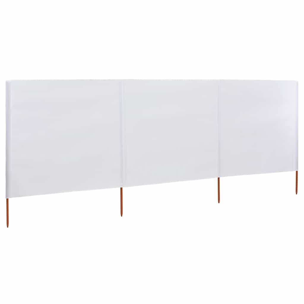 vidaXL Parawan 3-skrzydłowy z tkaniny, 400x160 cm, piaskowy biały
