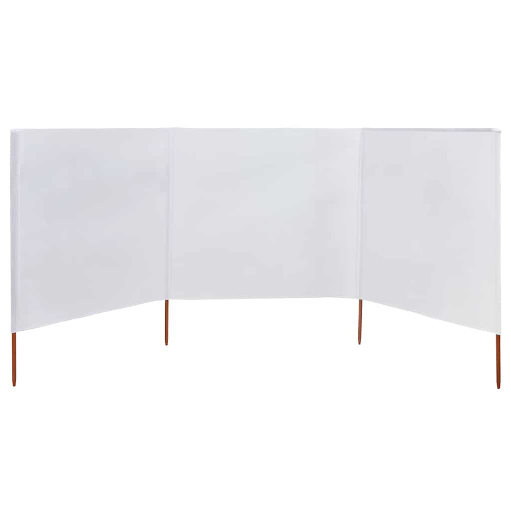 vidaXL Parawan 3-skrzydłowy z tkaniny, 400x160 cm, piaskowy biały
