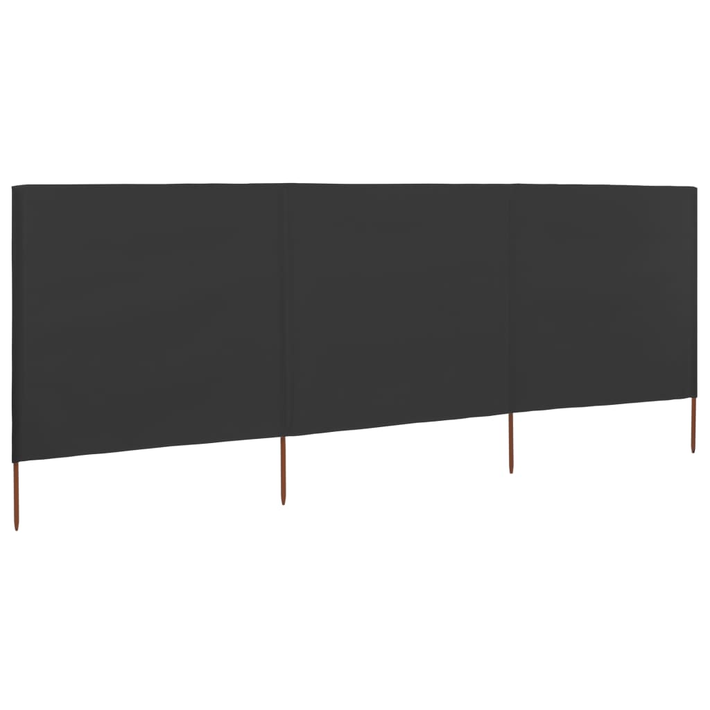 vidaXL Parawan 3-skrzydłowy z tkaniny, 400x160 cm, antracytowy