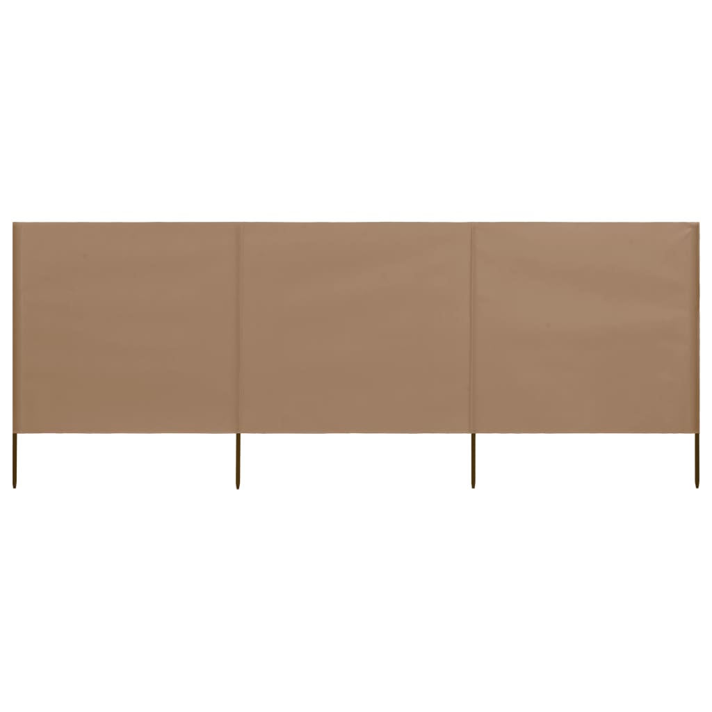 vidaXL Parawan 3-skrzydłowy z tkaniny, 400x160 cm, taupe