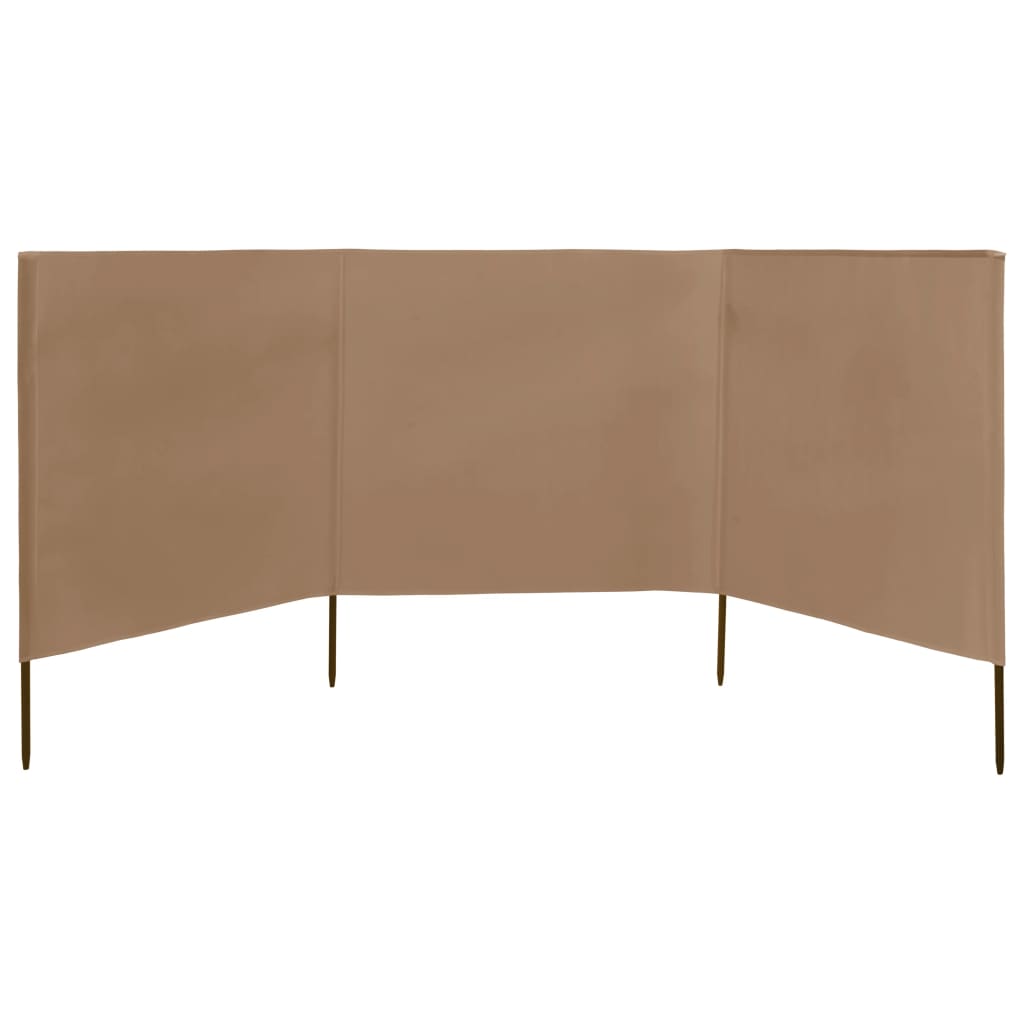 vidaXL Parawan 3-skrzydłowy z tkaniny, 400x160 cm, taupe