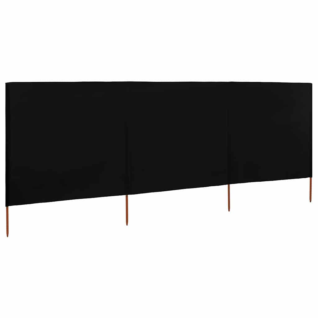 vidaXL Parawan 3-skrzydłowy z tkaniny, 400x160 cm, czarny