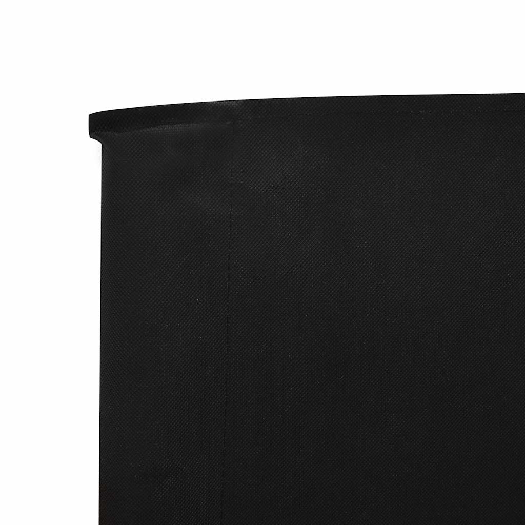 vidaXL Parawan 3-skrzydłowy z tkaniny, 400x160 cm, czarny