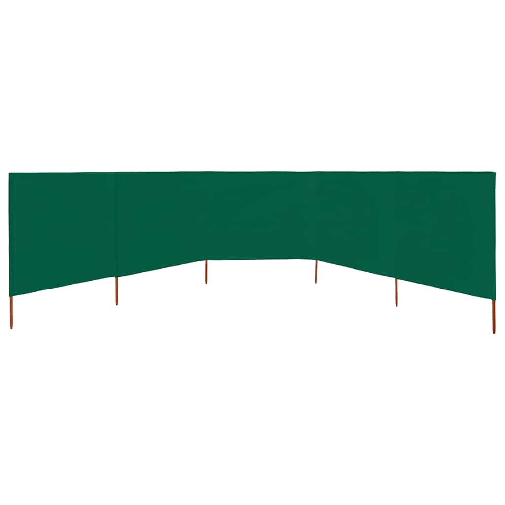 vidaXL Parawan 5-skrzydłowy z tkaniny, 600x80 cm, zielony
