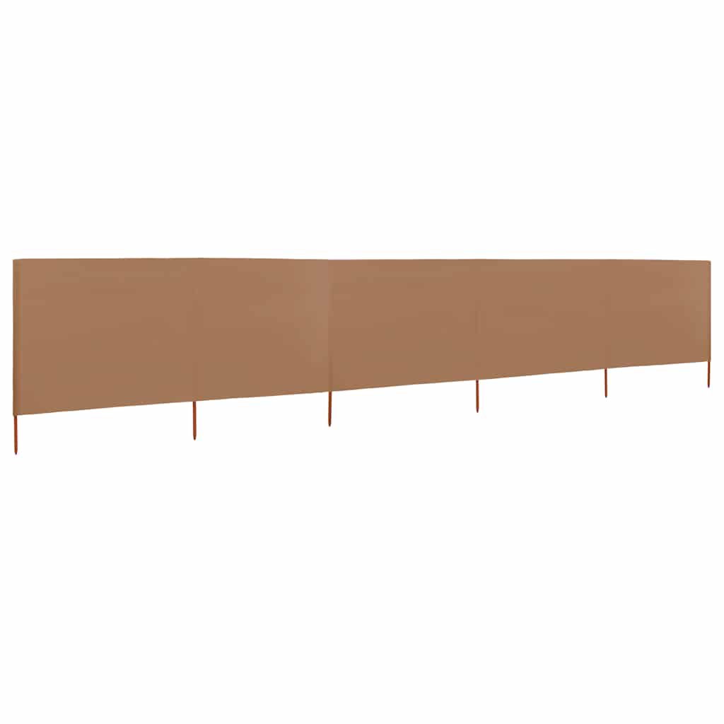vidaXL Parawan 5-skrzydłowy z tkaniny, 600x80 cm, taupe