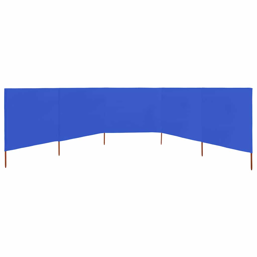 vidaXL Parawan 5-skrzydłowy z tkaniny, 600x80 cm, błękit lazur