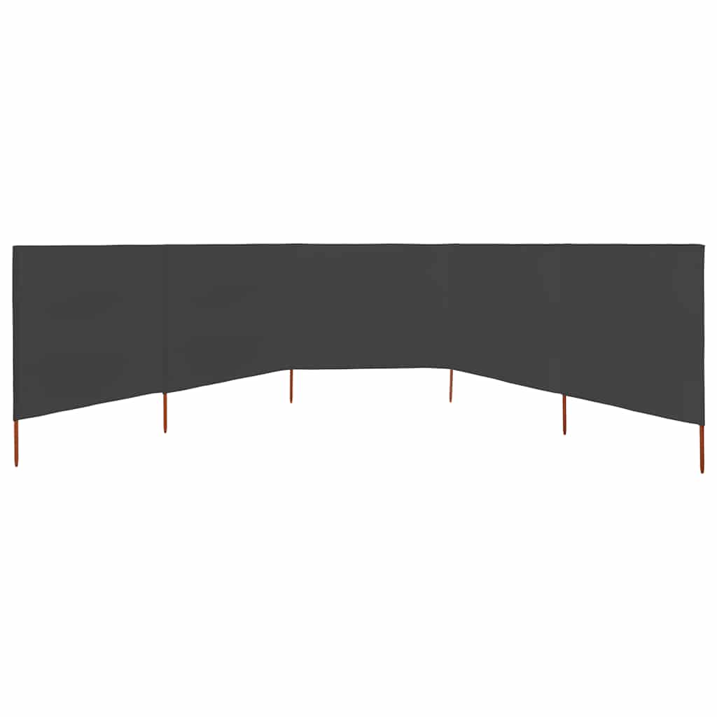 vidaXL Parawan 5-skrzydłowy z tkaniny, 600x120 cm, antracytowy