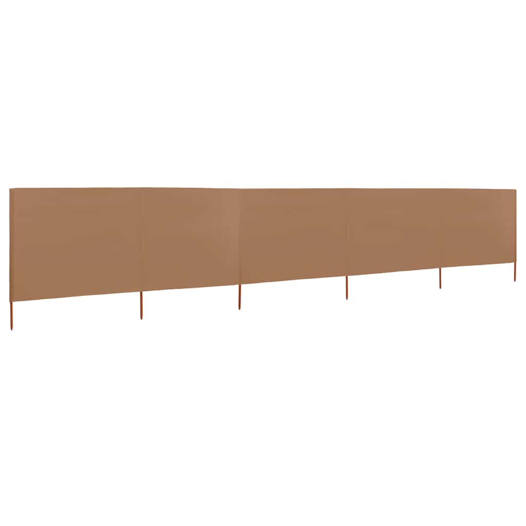 vidaXL Parawan 5-skrzydłowy z tkaniny, 600x120 cm, kolor taupe