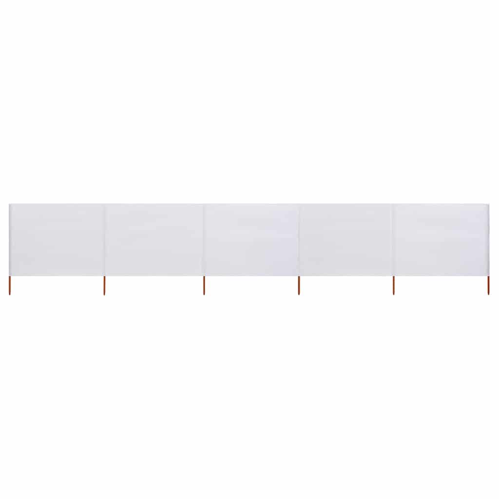 vidaXL Parawan 5-skrzydłowy z tkaniny, 600x160 cm, piaskowa biel
