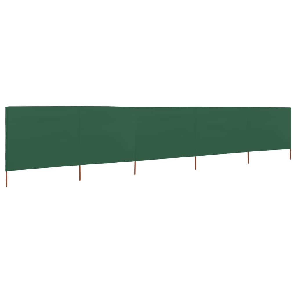 vidaXL Parawan 5-skrzydłowy z tkaniny, 600x160 cm, zielony