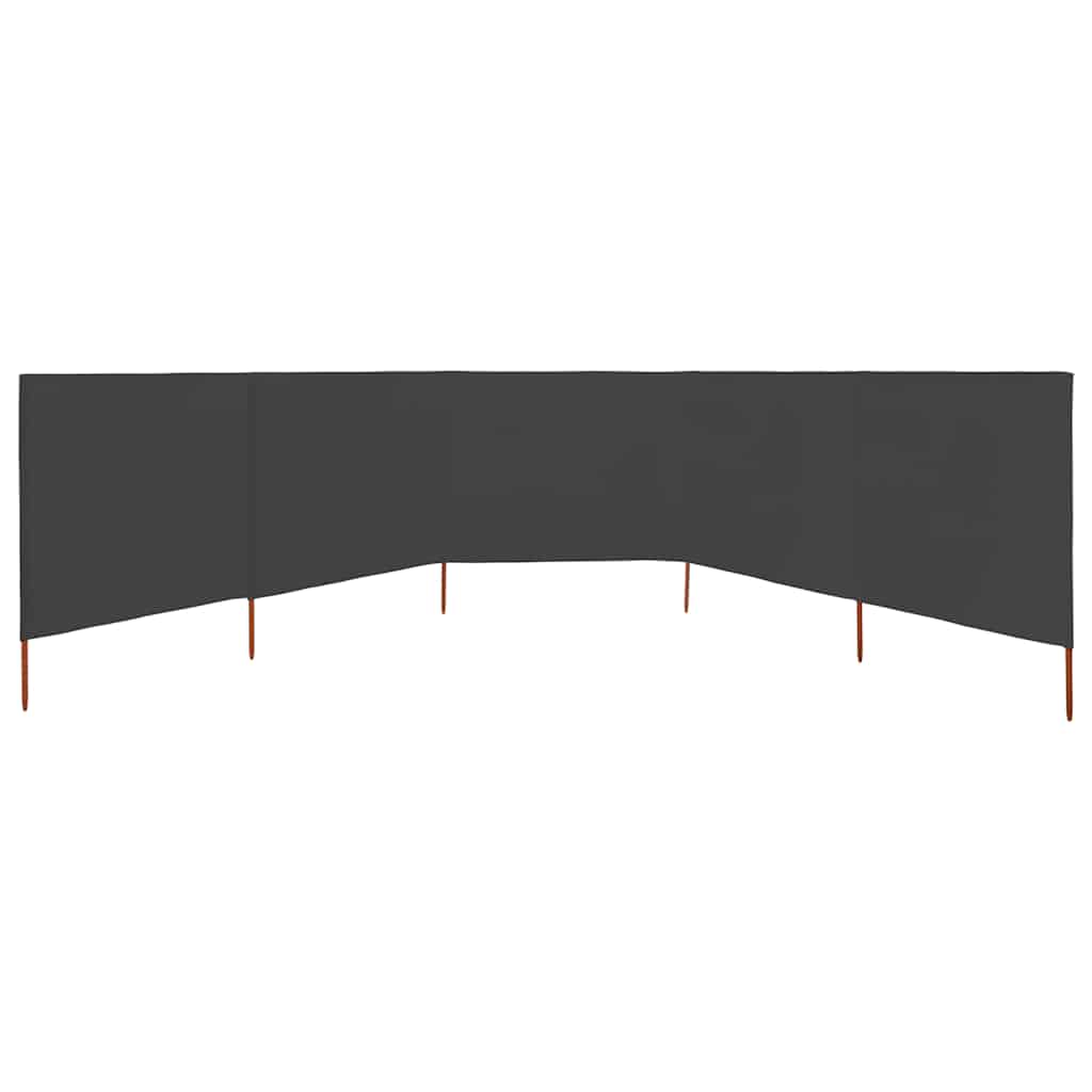 vidaXL Parawan 5-skrzydłowy z tkaniny, 600x160 cm, antracytowy