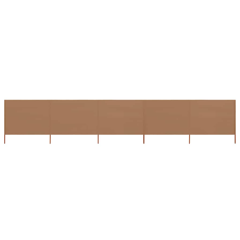 vidaXL Parawan 5-skrzydłowy z tkaniny, 600x160 cm, kolor taupe