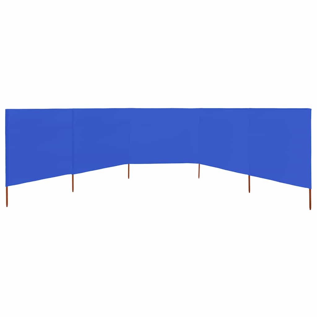 vidaXL Parawan 5-skrzydłowy z tkaniny, 600x160 cm, błękit lazur