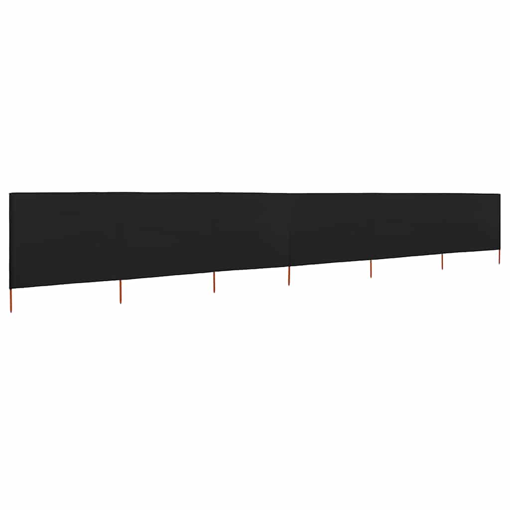 vidaXL Parawan 6-skrzydłowy z tkaniny, 800 x 80 cm, czarny