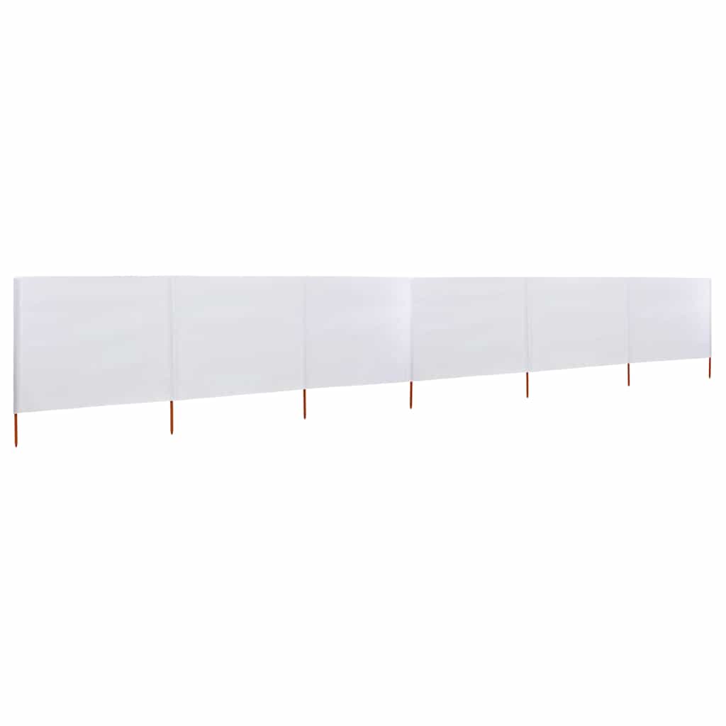 vidaXL Parawan 6-skrzydłowy z tkaniny, 800x120 cm, piaskowy