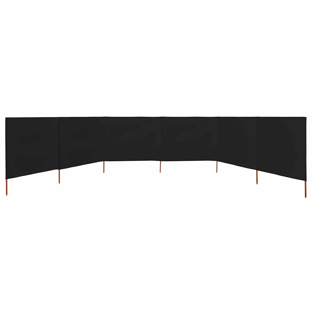 vidaXL Parawan 6-skrzydłowy z tkaniny, 800x160 cm, czarny