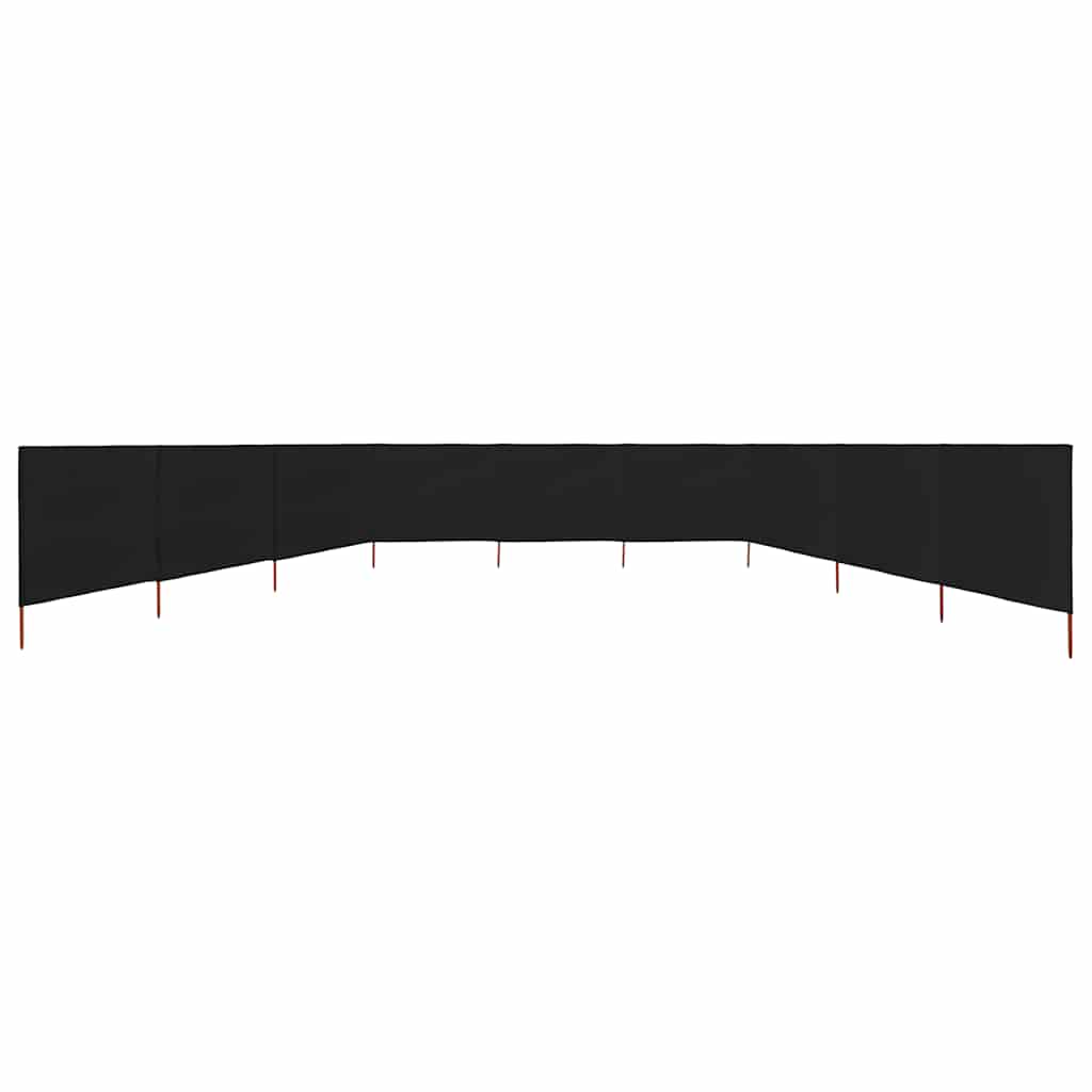 vidaXL Parawan 9-skrzydłowy z tkaniny, 1200x80 cm, czarny