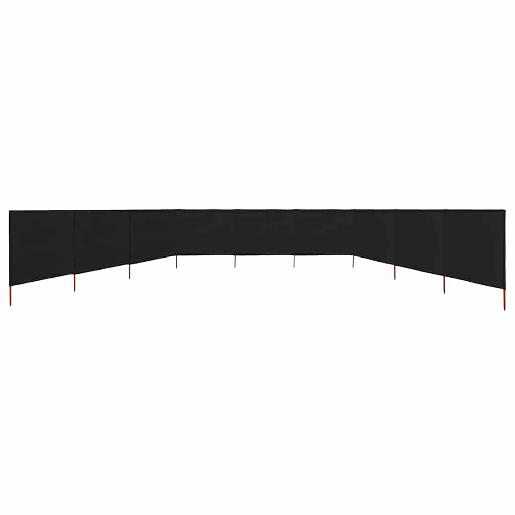 vidaXL Parawan 9-skrzydłowy z tkaniny, 1200x120 cm, czarny