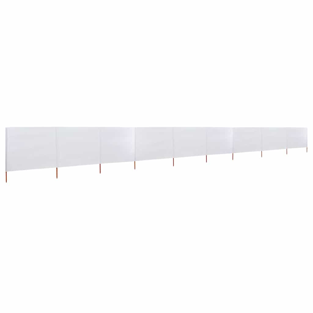 vidaXL Parawan 9-skrzydłowy z tkaniny, 1200x160 cm, piaskowa biel