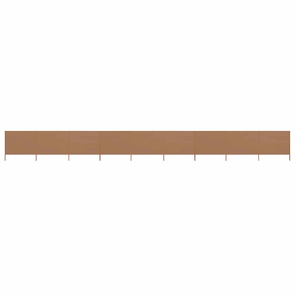 vidaXL Parawan 9-skrzydłowy z tkaniny, 1200x160 cm, kolor taupe