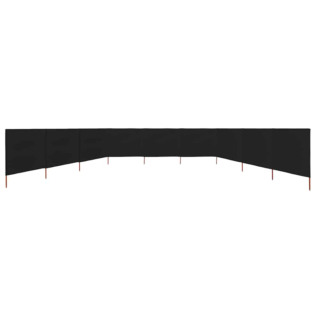 vidaXL Parawan 9-skrzydłowy z tkaniny, 1200x160 cm, czarny