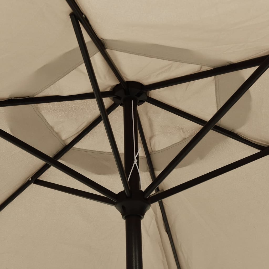 vidaXL Parasol, taupe, 200 x 224 cm, aluminium