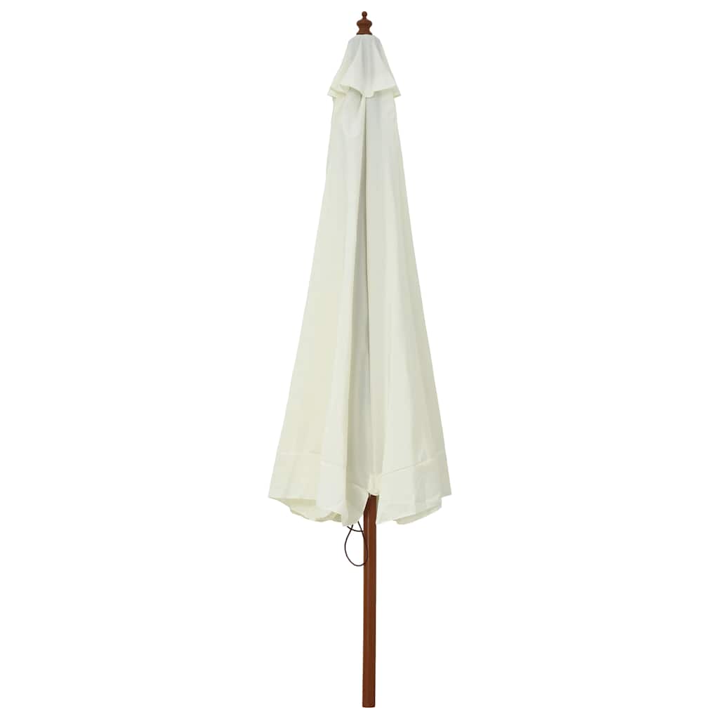 vidaXL Parasol ogrodowy na drewnianym słupku, 330 cm, piaskowa biel