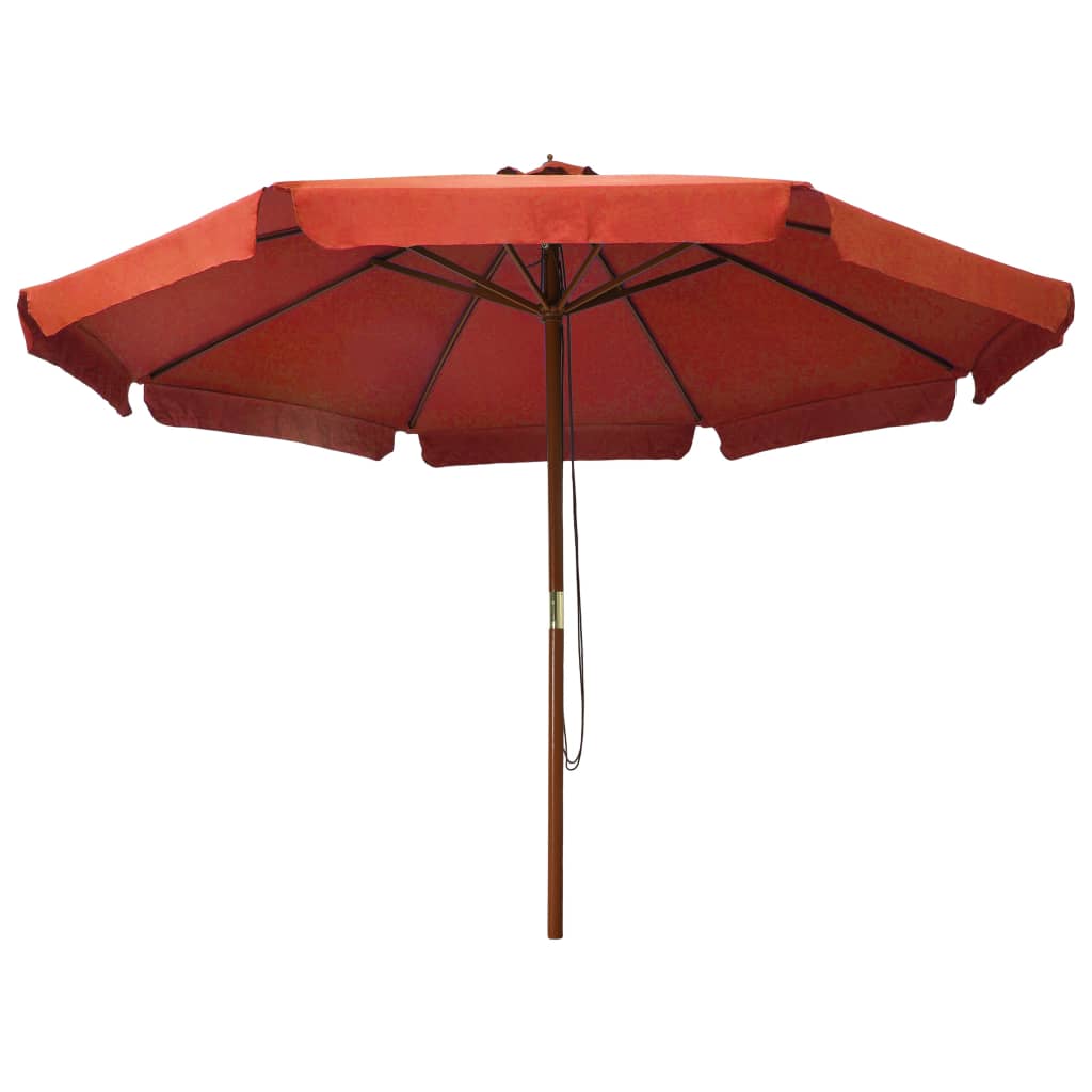vidaXL Parasol ogrodowy na drewnianym słupku, 330 cm, terakota