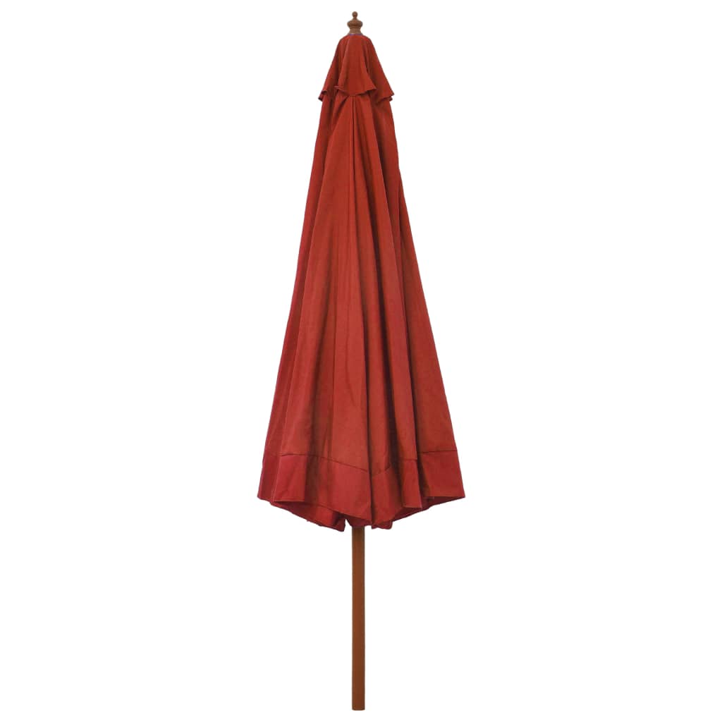vidaXL Parasol ogrodowy na drewnianym słupku, 330 cm, terakota