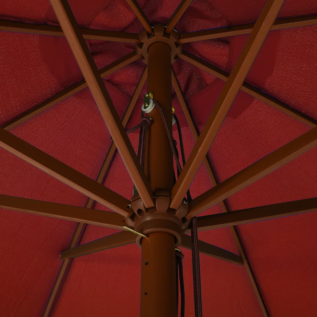 vidaXL Parasol ogrodowy na drewnianym słupku, 330 cm, terakota