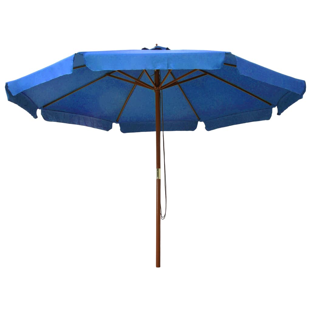 vidaXL Parasol ogrodowy na drewnianym słupku, 330 cm, lazurowy