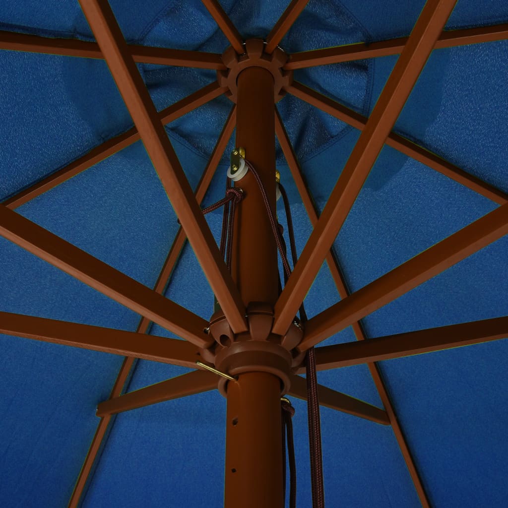 vidaXL Parasol ogrodowy na drewnianym słupku, 330 cm, lazurowy