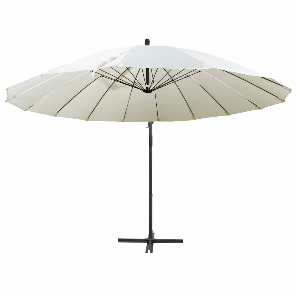 vidaXL Parasol ogrodowy, wiszący, biały, 3 m, słupek aluminiowy