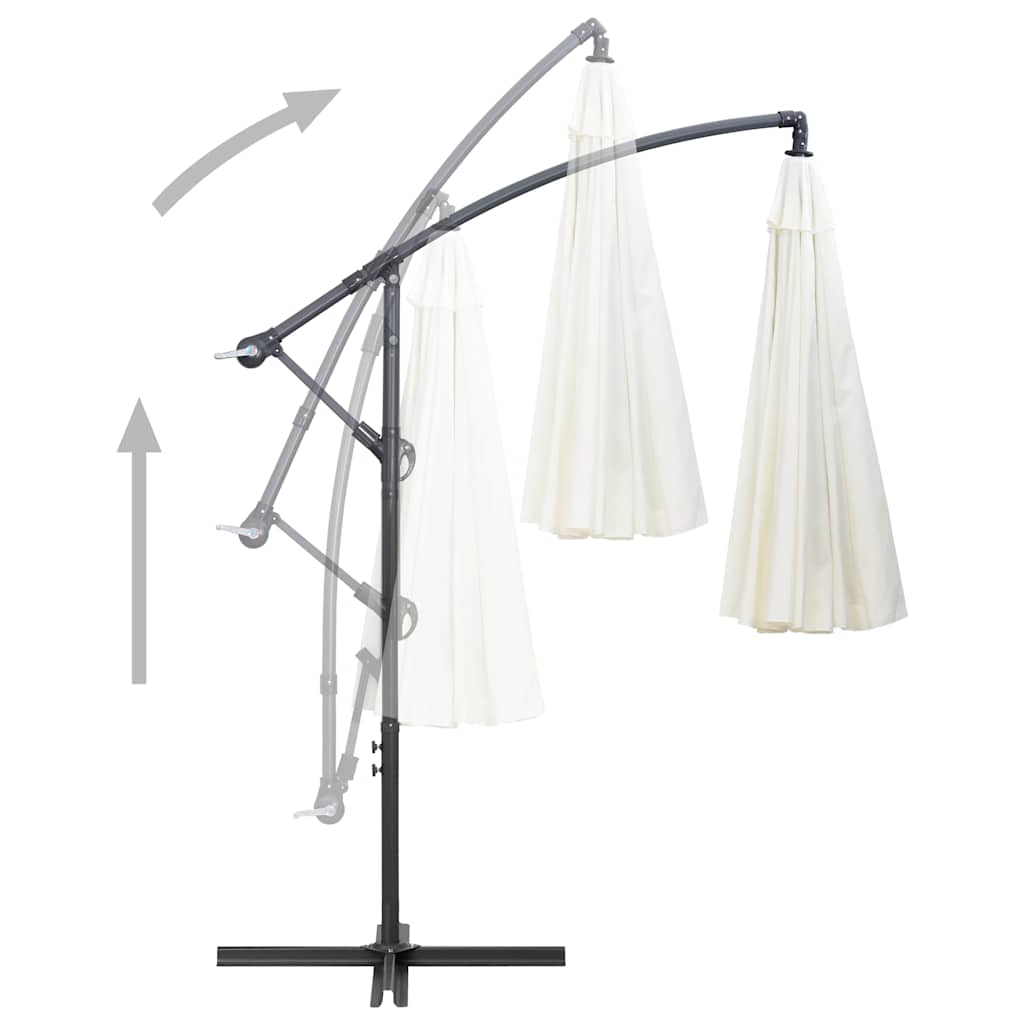 vidaXL Parasol ogrodowy, wiszący, biały, 3 m, słupek aluminiowy