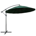 vidaXL Parasol ogrodowy, wiszący, zielony, 3 m, słupek aluminiowy